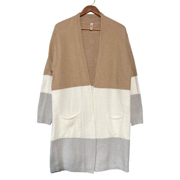 Neutral Tone Open Front Cardigan - Picture 3 of 8